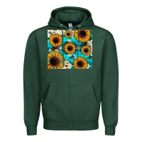 Sports Green gemstone sunflower Zipper Hoodie - JahusDesignShop