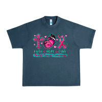 Midnight Navy Faith Hope Cure Breast Cancer Awareness Urban Heavy Tee - texasbilliewilder