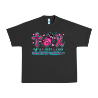 Pigment Black Faith Hope Cure Breast Cancer Awareness Urban Heavy Tee - texasbilliewilder