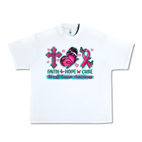 White Faith Hope Cure Breast Cancer Awareness Urban Heavy Tee - texasbilliewilder