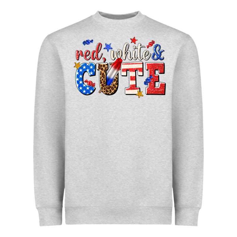 Red White And Cute Billie Wilder Heavyweight Sweatshirt by texasbilliewilder | Teevron