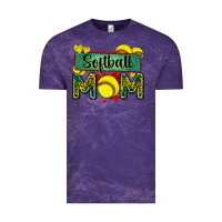 Cloud Purple softball mom with leopard Vintage Tee - Zillion Design Studio