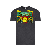 Vintage Black softball mom with leopard Vintage Tee - Zillion Design Studio