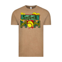 Vintage Coffee softball mom with leopard Vintage Tee - Zillion Design Studio
