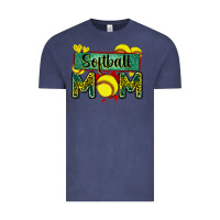 Vintage Denim softball mom with leopard Vintage Tee - Zillion Design Studio