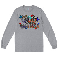 Heather Grey god bless america Long Sleeve Tee - CowhideDigitalArt