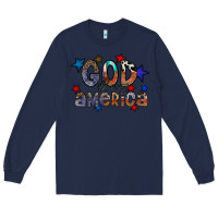 Navy god bless america Long Sleeve Tee - CowhideDigitalArt