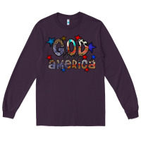 Plum god bless america Long Sleeve Tee - CowhideDigitalArt