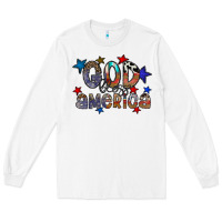 White god bless america Long Sleeve Tee - CowhideDigitalArt