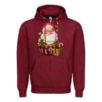 Burgundy santa claus cupcake Zipper Hoodie - AdoDesignShop