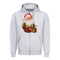 Heather Grey santa claus cupcake Zipper Hoodie - AdoDesignShop