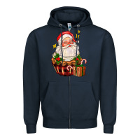 Navy santa claus cupcake Zipper Hoodie - AdoDesignShop