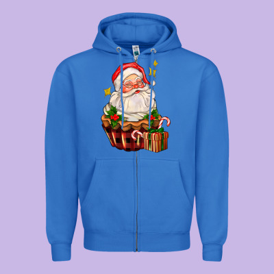 Santa Claus Cupcake Zipper Hoodie Designed By Adodesignshop