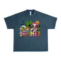 Midnight Navy hello summer cow Urban Heavy Tee - Zillion Design Studio