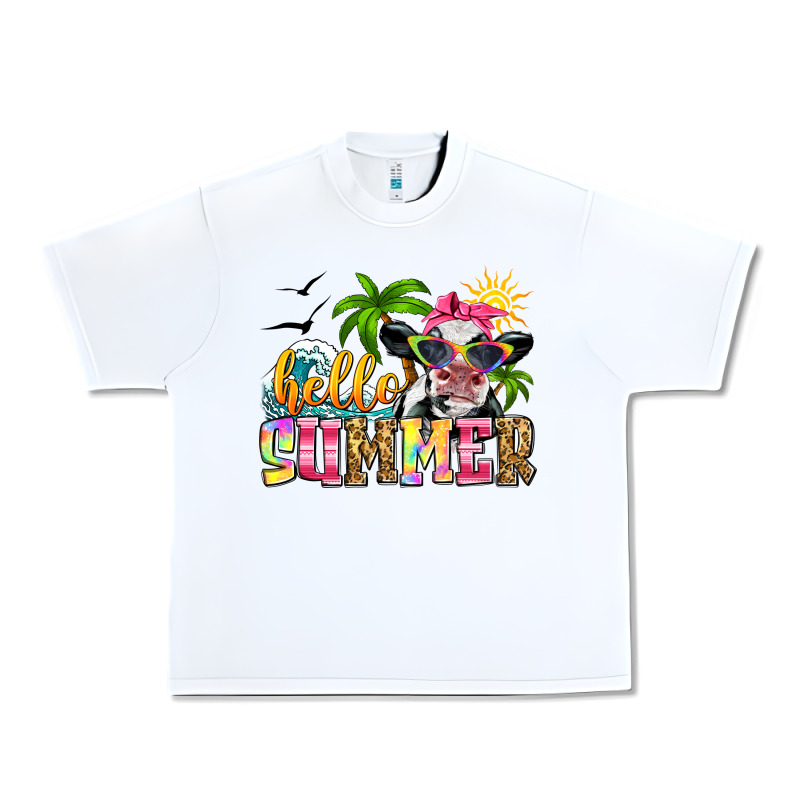 Hello Summer Cow Urban Heavy Tee by Zillion Design Studio | Teevron