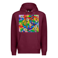 Burgundy Pride LGBTQ+ Peace Tumbler Premium Hoodie - BundleAndBundleShop