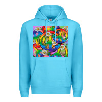 Ocean Blue Pride LGBTQ+ Peace Tumbler Premium Hoodie - BundleAndBundleShop