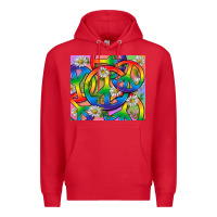 Red Pride LGBTQ+ Peace Tumbler Premium Hoodie - BundleAndBundleShop