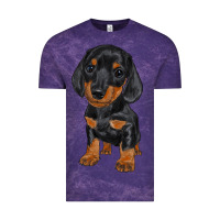 Cloud Purple dachshund puppy Vintage Tee - RanaPortraitStore