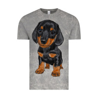 Cloud Rock dachshund puppy Vintage Tee - RanaPortraitStore