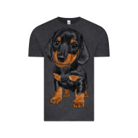 Vintage Black dachshund puppy Vintage Tee - RanaPortraitStore