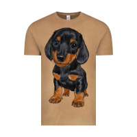 Vintage Camel dachshund puppy Vintage Tee - RanaPortraitStore