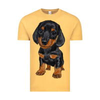 Vintage Mustard dachshund puppy Vintage Tee - RanaPortraitStore