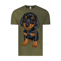 Vintage Olive dachshund puppy Vintage Tee - RanaPortraitStore
