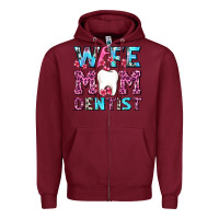 Burgundy Wife Mom Dentist With Tooth And Floss Zipper Hoodie - AdoDesignShop