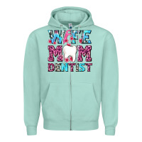 Seafoam Wife Mom Dentist With Tooth And Floss Zipper Hoodie - AdoDesignShop