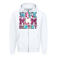 White Wife Mom Dentist With Tooth And Floss Zipper Hoodie - AdoDesignShop