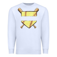 White custom baseball Premium Sweatshirt - MaliasSmallBusiness