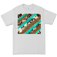Dove Grey turquoise glitter leopard and cowhide Premium Tee - Artiststas