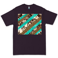 Plum turquoise glitter leopard and cowhide Premium Tee - Artiststas