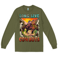 Army Green long live cowboys Long Sleeve Tee - FaDigitalArtStudio