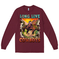 Burgundy long live cowboys Long Sleeve Tee - FaDigitalArtStudio