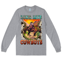 Heather Grey long live cowboys Long Sleeve Tee - FaDigitalArtStudio