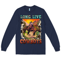 Navy long live cowboys Long Sleeve Tee - FaDigitalArtStudio