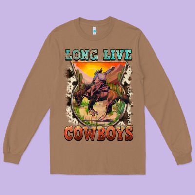 Long Live Cowboys Long Sleeve Tee Designed By Fadigitalartstudio