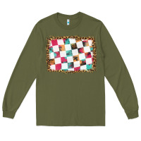 Army Green race background with leopard frame Long Sleeve Tee - HRA Design Shop