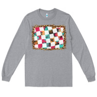 Heather Grey race background with leopard frame Long Sleeve Tee - HRA Design Shop