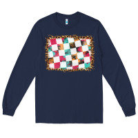 Navy race background with leopard frame Long Sleeve Tee - HRA Design Shop