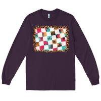 Plum race background with leopard frame Long Sleeve Tee - HRA Design Shop