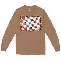 Toasted Coconut race background with leopard frame Long Sleeve Tee - HRA Design Shop