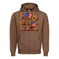 Chestnut 4th of july hearts seamless pattern Zipper Hoodie - BundleAndBundleShop