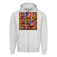 Dove Grey 4th of july hearts seamless pattern Zipper Hoodie - BundleAndBundleShop