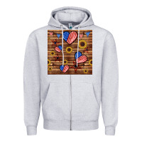 Heather Grey 4th of july hearts seamless pattern Zipper Hoodie - BundleAndBundleShop