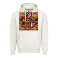Oatmeal Heather 4th of july hearts seamless pattern Zipper Hoodie - BundleAndBundleShop