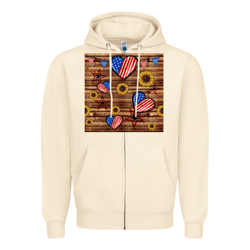 4th Of July Hearts Seamless Pattern Zipper Hoodie by BundleAndBundleShop | Teevron