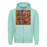 Seafoam 4th of july hearts seamless pattern Zipper Hoodie - BundleAndBundleShop